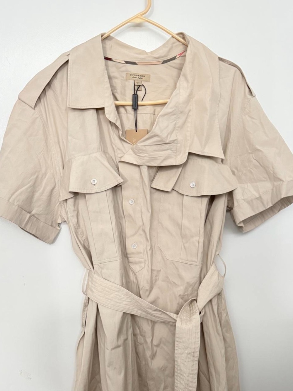 Burberry Beige Short-Sleeve Trench Dress